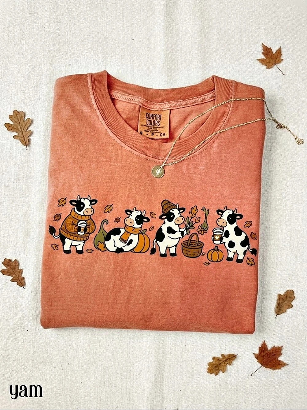 Comfort colors Graphic Cow Print Short Sleeve Tee in Yam